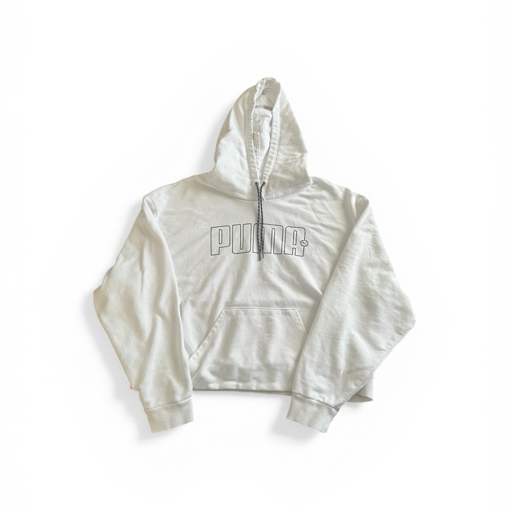 Puma White Hoodie with Purple Logo - Picture 2 of 5